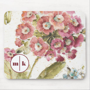 Monogram Pink Primrose Mouse Pad