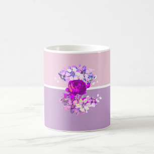 Monogram Pink Rose's Cottagecore Coffee Mug