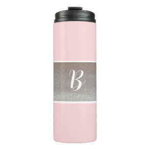 Monogram Pink Sparkle Thermal Tumbler 