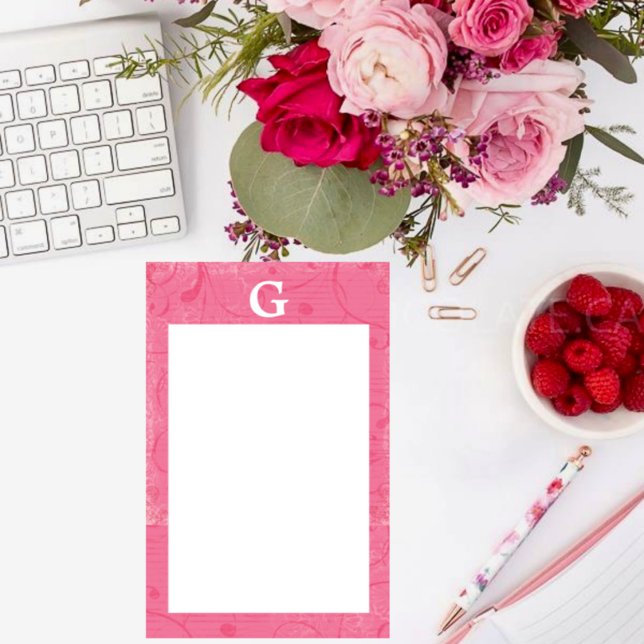 Monogram Pink Stationary Stationery (Creator Uploaded)