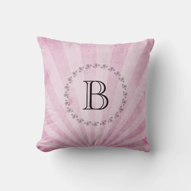 Monogram Pink Sunray Cushion (Front)