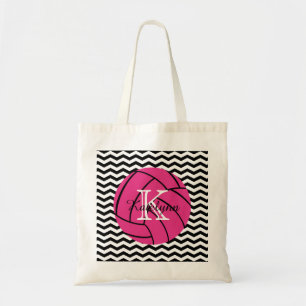 Monogram Pink Volleyball Tote Bag