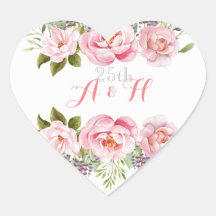 Monogram Pink Wedding Anniversary Flower Wreath