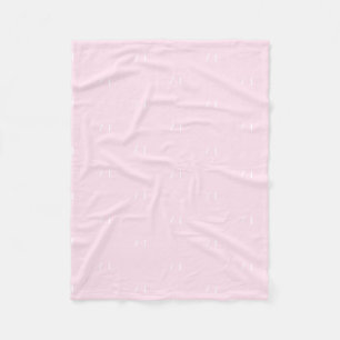Monogram pink white custom initial letter pattern fleece blanket