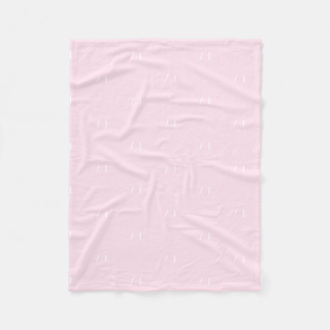 Monogram pink white custom initial letter pattern fleece blanket (Front)