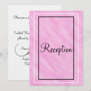 Monogram Pink White Watercolor Geometric Reception Invitation