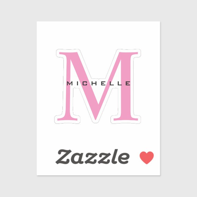 Monogram Pink Your Name Special Gift Beloved Ones (Sheet)