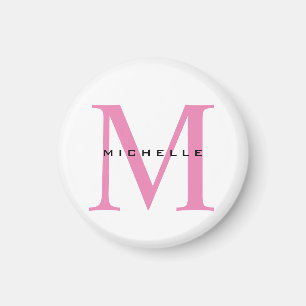 Monogram Pink Your Name Special Gift Beloved Ones Magnet