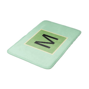 Monogram Pistachio Green Ice Cream Colours Bath Mat