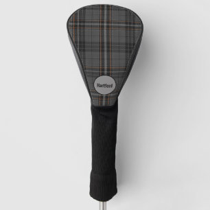 Monogram Plaid Black & Grey Tartan Gift Golf Head Cover