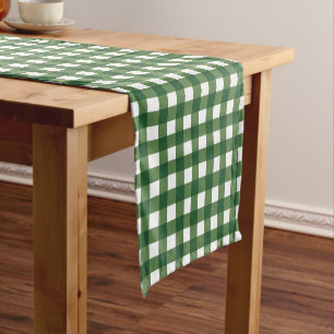 Monogram Plaid Gingham Short Table Runner