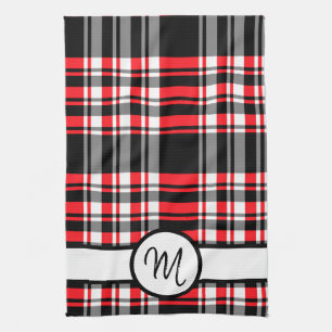 Monogram Plaid Tea Towel