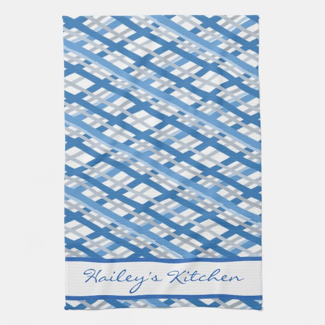 Monogram Plaid Tea Towel (Vertical)