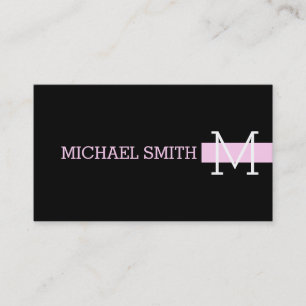 Monogram Plain Black Modern Shampoo #2 Business Card