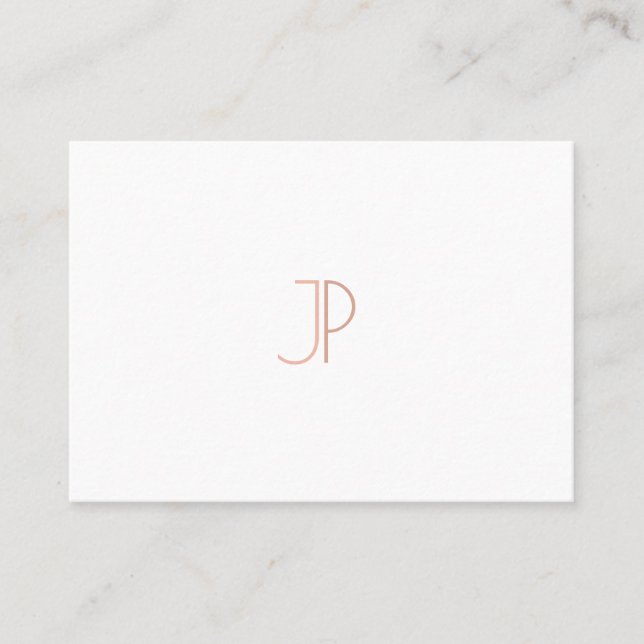 Monogram Plain Elegant Modern Trendy Design Luxury Business Card (Front)