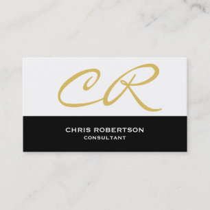 Monogram Plain Modern Consultant Business Card