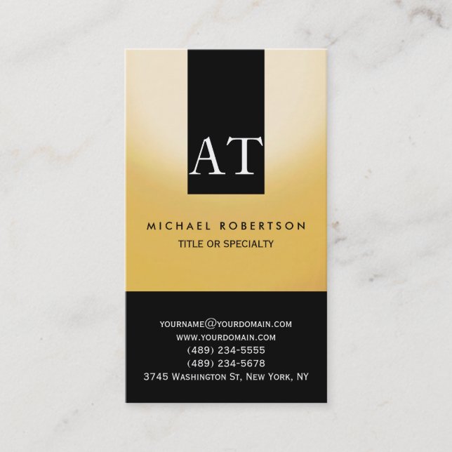 Monogram Plain Simple Consultant Business Card (Front)