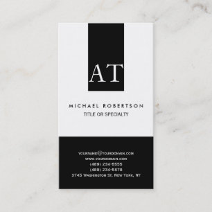 Monogram Plain Simple Consultant Business Card