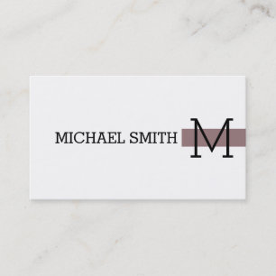 Monogram Plain White Modern Bazaar Business Card