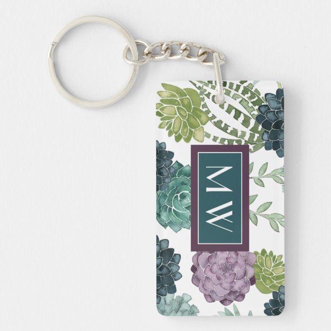 Monogram | Plant Happiness Collection Succulent Pa Key Ring (Front)
