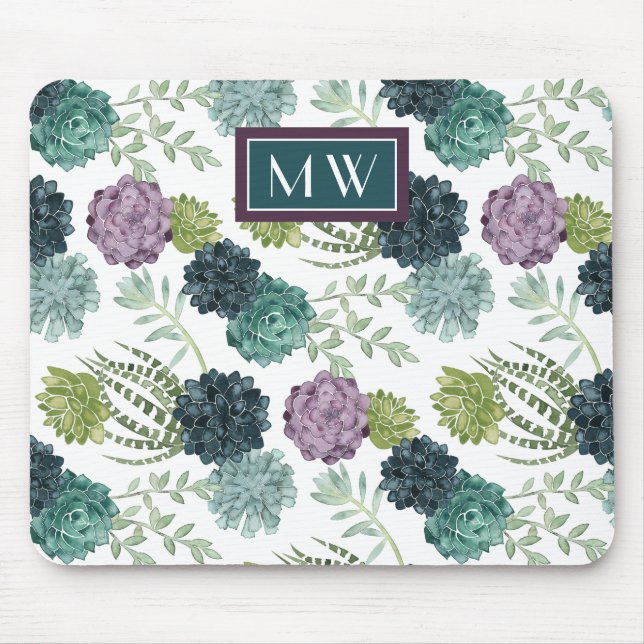 Monogram | Plant Happiness Collection Succulent Pa Mouse Pad (Front)