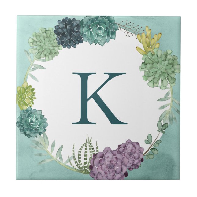 Monogram | Plant Happiness | Happines is Buying Pl Ceramic Tile (Front)