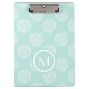 Monogram   Plant Happiness   Pastel Succulent Patt Clipboard