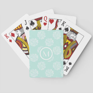 Monogram Plant Happiness Pastel Succulent Patt Playing Cards