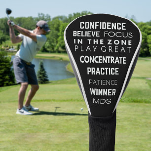 Monogram Play Great Quote Funny Golf Head Cover