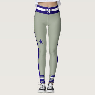 Monogram Playball collection-Blue/White/Grey Leggings