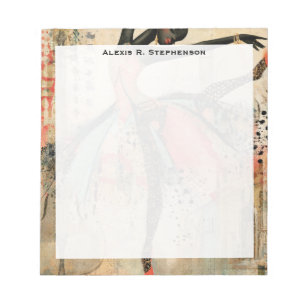 Monogram Playful Violin Music Lace Ballerina Notepad