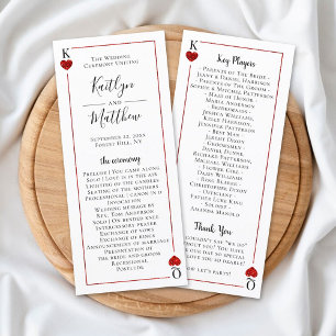 Monogram Playing Card Casino Wedding Program