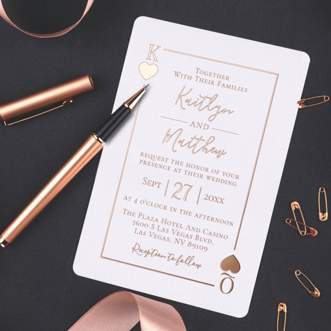 Monogram Playing Card Wedding Real Rose Gold Foil (Creator Uploaded)