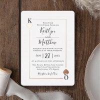 Monogram Playing Card Wedding Real Rose Gold Foil