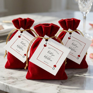 Monogram Playing Card Wedding Save The Date Favour Tags
