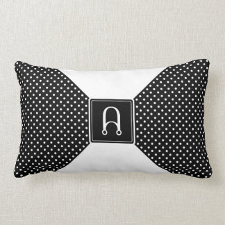 Monogram Polka Dots and White Lumbar Cushion