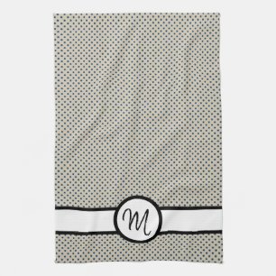 Monogram Polka Dots Tea Towel