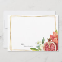 Monogram Pomegranate Foliage Note