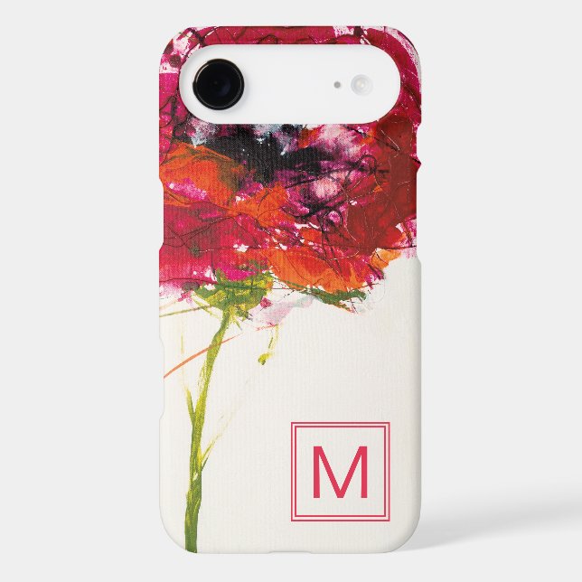 Monogram | Poppy on White Case-Mate iPhone Case (Back)