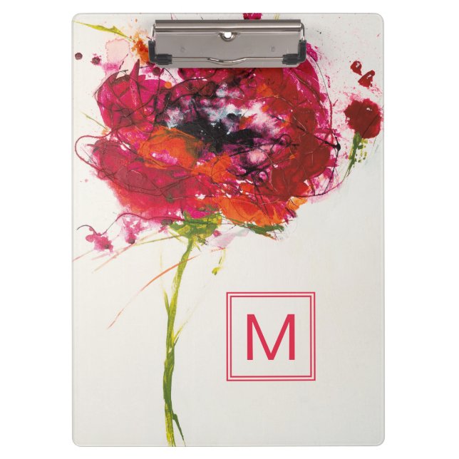 Monogram | Poppy on White Clipboard (Front)