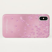 Monogram Pretty Girly Pink Diamond Bling Confetti Case-Mate iPhone Case (Back (Horizontal))