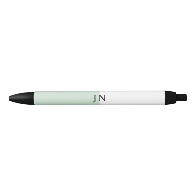 Monogram Pretty Green Pastel White Colour Block Black Ink Pen (Front)