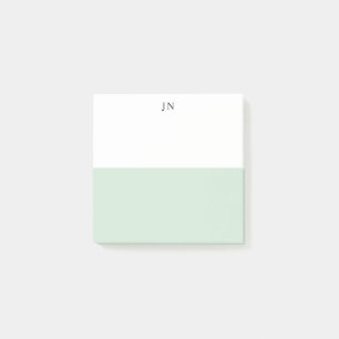 Monogram Pretty Green Pastel White Colour Block Post-it Notes