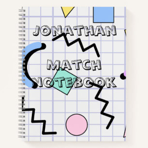 Monogram pretty Match subject Cute grap kids Notebook