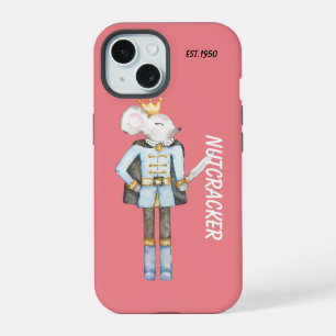 Monogram pretty nutcracker Christmas pink iPhone 15 Case