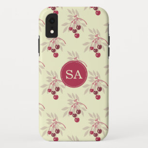 Monogram Pretty Red Cherry iPhone XR Case
