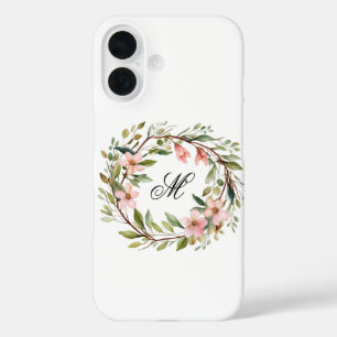 Monogram Pretty Twig and Wildflower Wreath iPhone 16 Case