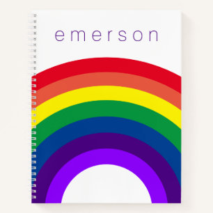Monogram Primary Rainbow  Notebook
