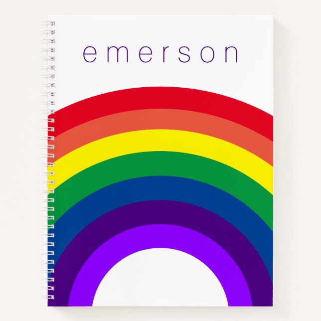 Monogram Primary Rainbow  Notebook (Front)