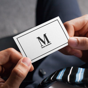 Monogram Professional Black and White Modern Business Card